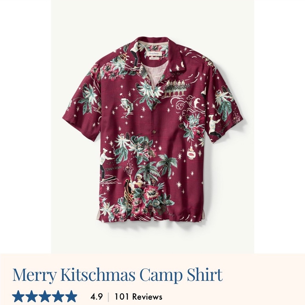 Tommy bahama mens button down Christmas  shirt. Medium. Good condition